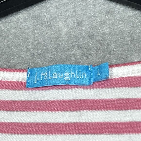 J. McLaughlin Shirt Womens Size Large Multicolored Striped Long Sleeve - Picture 8 of 10